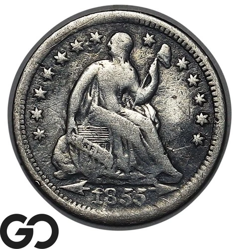 1855 Seated Liberty Half Dime w/ Arrows