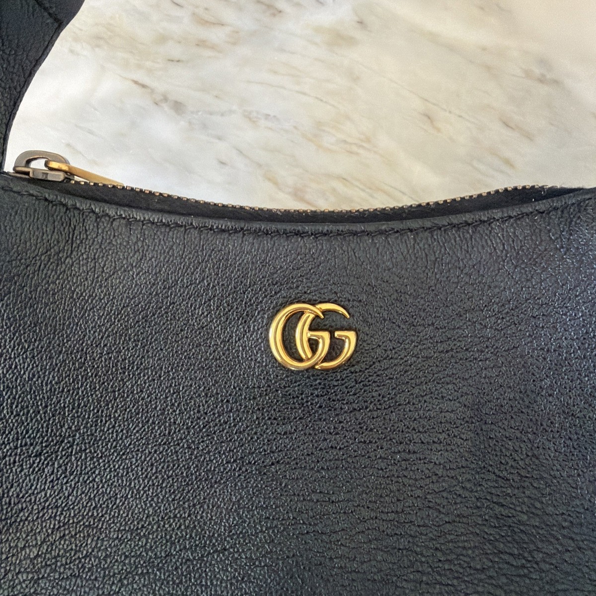 Gucci Aphrodite Small Leather Shoulder Bag Women's Black 8.2x1