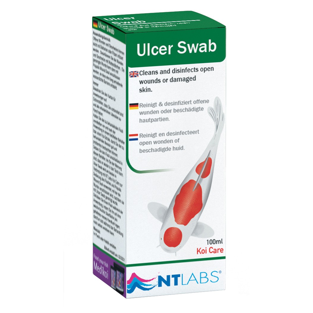 NT Labs Koi Ulcer Swab 100ml for Pond Fish Open Wound Seal or Damaged Scale Skin