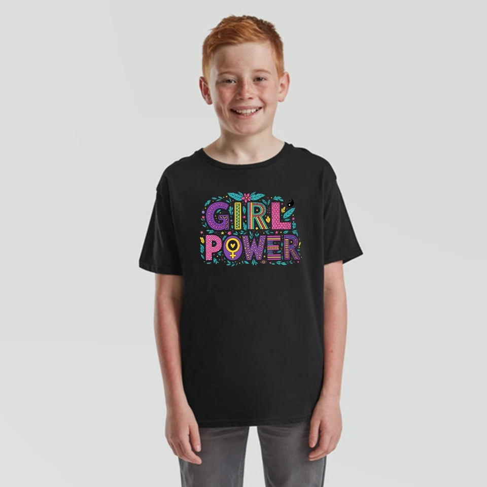 Girl Power Girls Empowerment Kids T-Shirt Positive Slogan Tee - Image 4 of 4