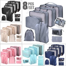 8x Packing Cubes Luggage Organizer Storage Bags Suitcase for Travel Accessories