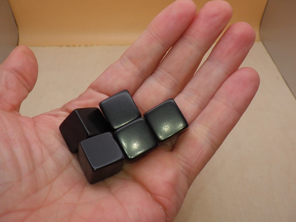 Blank D6 Six Sided Dice Counting Cubes Lot of 5 in BLACK RPG Tabletop Gaming Gam - Image 4 of 4