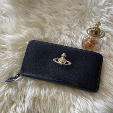 Vivienne Westwood Orb Long Wallet Leather Black Round Zipper from Japan