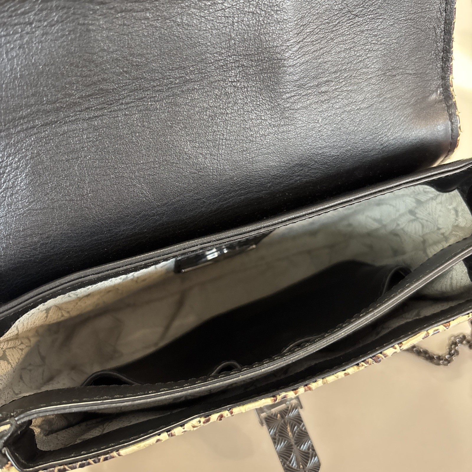 BARABOUX Python Print Leather Bag, Chain Shoulder… - image 9