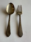Treasures Sterling PATD 1921 Lunt William Mary Baby Fork And Spoon Set Vintage