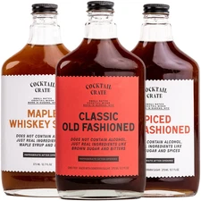 Premium Whiskey Drink Mixers 3-Pack Handcrafted Syrups with Bitters 12oz Bottles