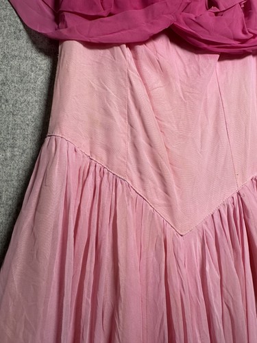 Abito rosa vintage donna principessa Belle abito da ballo anni 50? Costume lunghezza intera - Foto 10 di 24