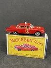 Matchbox Lesney 59 Custom Ford Fairlane Fire Chief Car Grey Wheels Repro Box.