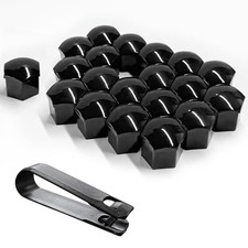 20 Pcs Lug Nut Covers 17mm Hexagonal Plastic Lug Nut Caps Bolt 21mm Black