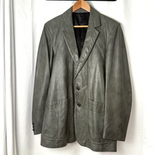 Men's Scully Vintage Leather Blazer Jacket Western Olive Gray 40L