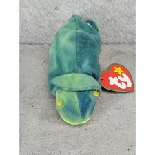 Ty Beanie Baby Iggy the Chameleon Green Blue Tie Dye Plush Toy 1997 Retired Tag