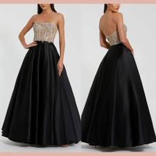 NWT $898 MAC DUGGAL [ 12 ] 20701 Strapless Embellished Bustier Ball Gown S1851