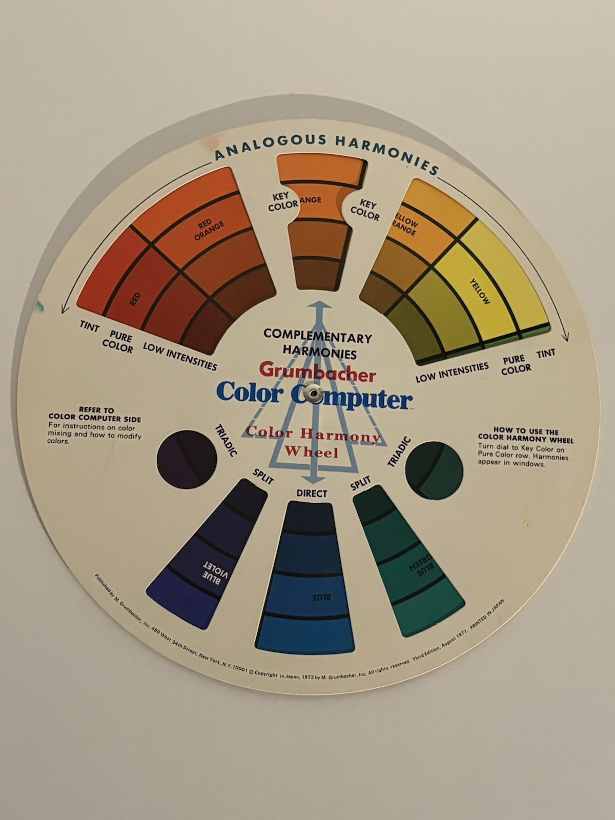 VTG M. Grumbacher Color Computer Double-Sided Circular Wheel (B 420) 1972/ 1977