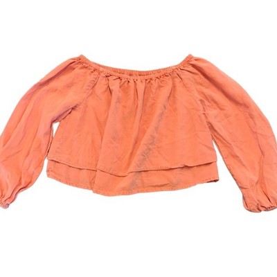 Thread and Supply Womens cropped salmon tiered top Small
