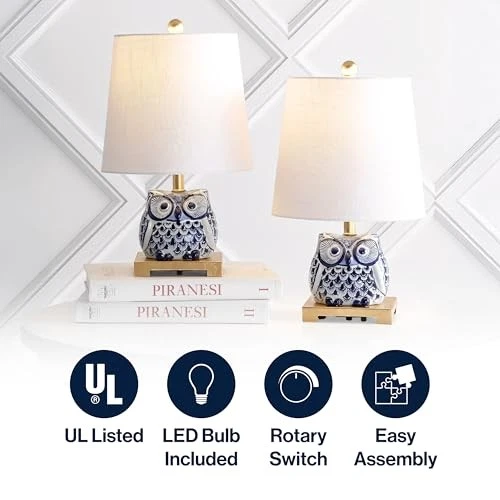  JYL3014A-SET2 Justina 16" Ceramic Mini Table Lamp() Set of 2 Blue/White - Image 3 of 4