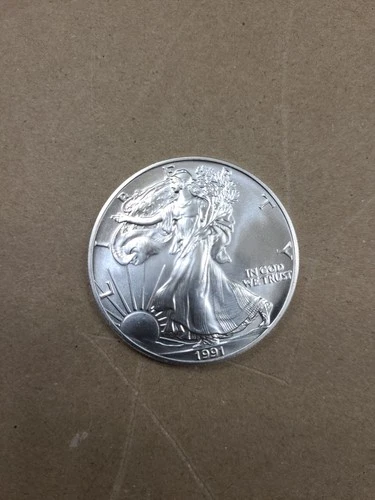 1991 Liberty American Eagle 1oz .999 Fine Silver Dollar Brilliant Uncirulated