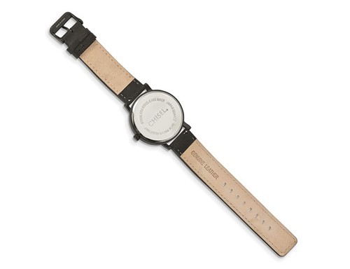 Chisel Black Plated Black Dial Analog Watch with Leather Band - Picture 3 of 4