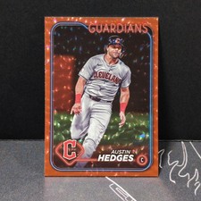 Austin Hedges /199 Red Crackle Foil 2024 Topps Cleveland Guardians 