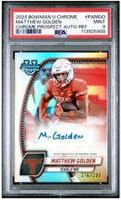 2024 Bowman U Chrome Matthew Golden Chrome Prospect Auto-Refr. #216/299 PSA MT 9