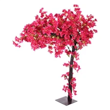 6FT Red Artificial Flowers Handmade Fake Bougainvillea Tree Decor For Indoor