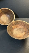 eco friendly well wood wood bowls- pair 9" x 4" everyday use and entertaining