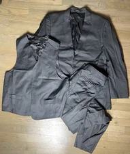 Statement Italy Super 150’s 3 Piece Wool Suit Sz 42 R Blazer Jacket 36 R Pants