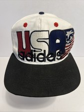 Vtg 90s Adidas USA Flag Graffiti Snapback Hat World Cup 1994 Embroidered Cap