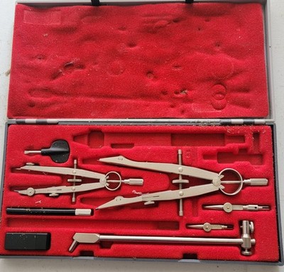 Teledyne Post Drafting Compass Divider Set with Storage Case for Drafting