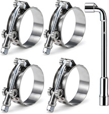 4 Pack T Bolt Hose Clamps for 1.25 Inch Hose ID, Working Range 40-46Mm, Heavy