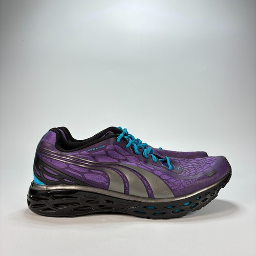 Puma BioWeb Elite Metal Purple Silver Low Top Running Shoes 186812-01 Mens Sz 13