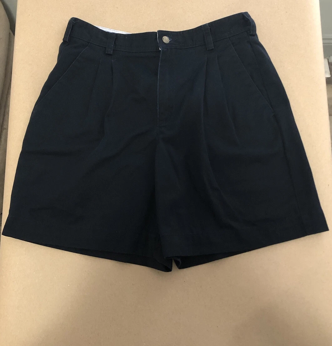 Short Liz Sport Vintage Femme Taille 10 - Bermuda Noir Taille Haute - Poche Plissée