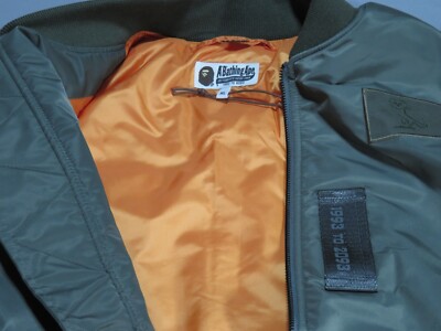 32687 bape x ovo loose fit MA-1 olive S | eBay