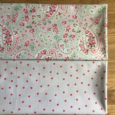 Used IKEA Rosali Paisley & Dots on Grey Bundle 2 * 50cm x 100cm W Cotton Fabric