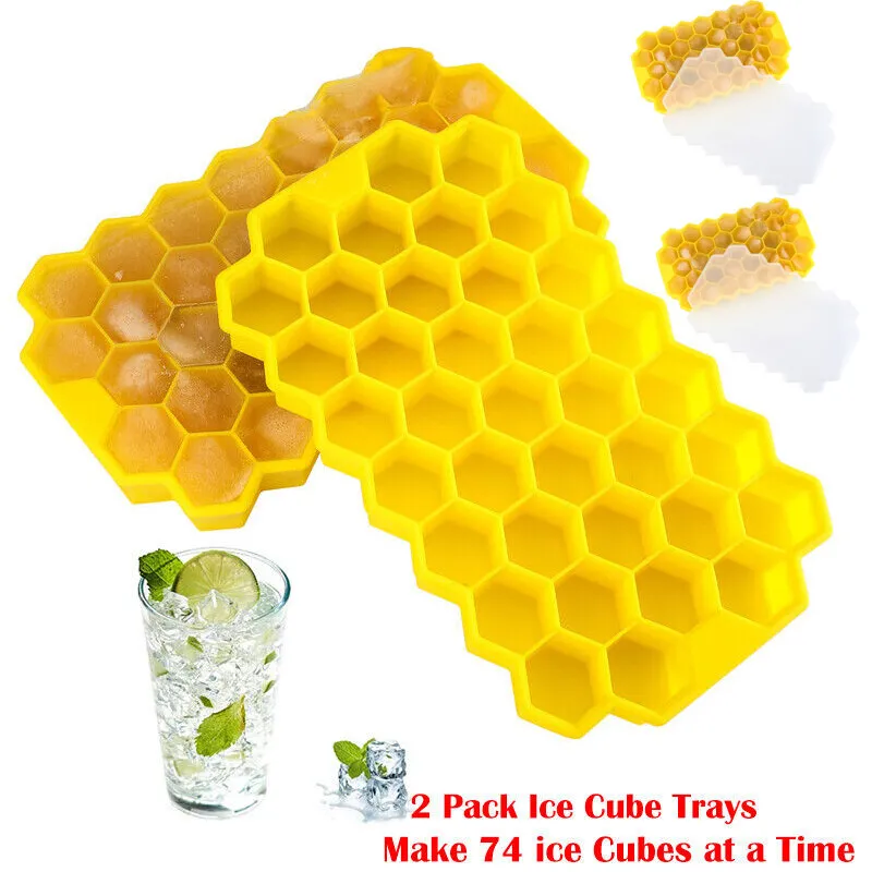 2 Bandeja de silicona para hacer hielo Molde Cubitos de hielo o Helados de  Fruta