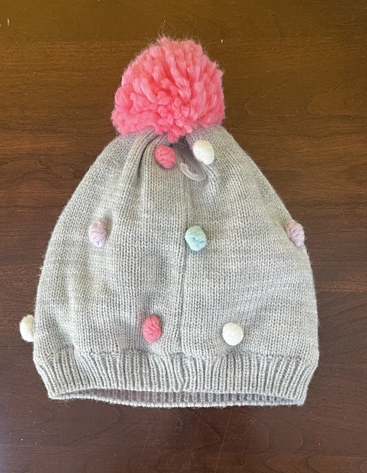 Carters Niñas Pequeñas Colorido Arco Iris Pom Pom Polar Forrado Sombrero Gris 2T-4T Nuevo con Etiquetas Foto 3 de 4