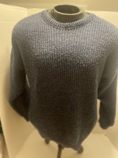 Vintage Huntington Ridge Blue Knit Sweater Size Medium Acrylics USA made