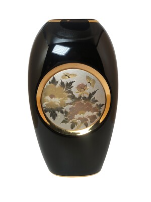 Simco The Art of Chokin 24k vergoldete Vase schwarzer Schmetterling & Blumenbild