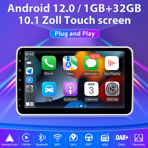 1DIN 10.1 Zoll Android 13 Autoradio mit Apple Carplay GPS NAVI WIFI BT 1+32G DSP - Bild 3 von 13