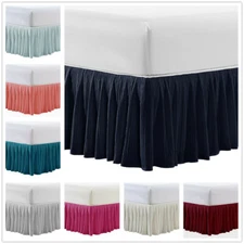 HST Super Soft Solid Brushed Microfiber 18" Pleated Bed Skirt/ Dust Ruffle