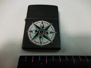 BLACK - Zippo Lighter -   Nautical compass motif / original label