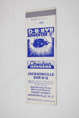 Jacksonville Bar-B-Q North Carolina 20 Strike Matchbook Cover