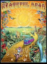 Grateful Dead Golden Road Art Print Tapestry by Mike Dubois Steal Your Face SYF