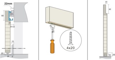 Binario Porta Scorrevole Invisibile MAGICAL 1200 - Per Porte Legno 80-120 Cm, Kit Completo - Foto 2