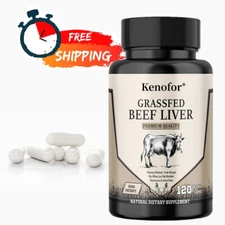 Beef Liver Supplements, Grass Fed Undefatted Beef Liver 120 Capsules - 3000 Mg