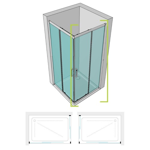 Lato Porta Box Doccia Angolare Nicchia Dafne Cristallo 6 mm 90 cm Stampato - Imagen 2 de 4