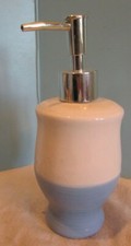light blue/white Ceramic Soap / Lotion Dispenser