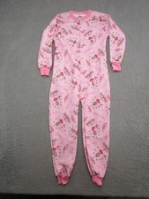 Vintage Dr Denton Fleece One Piece Sleeper Jumpsuit Girls Youth Size 14 Pink