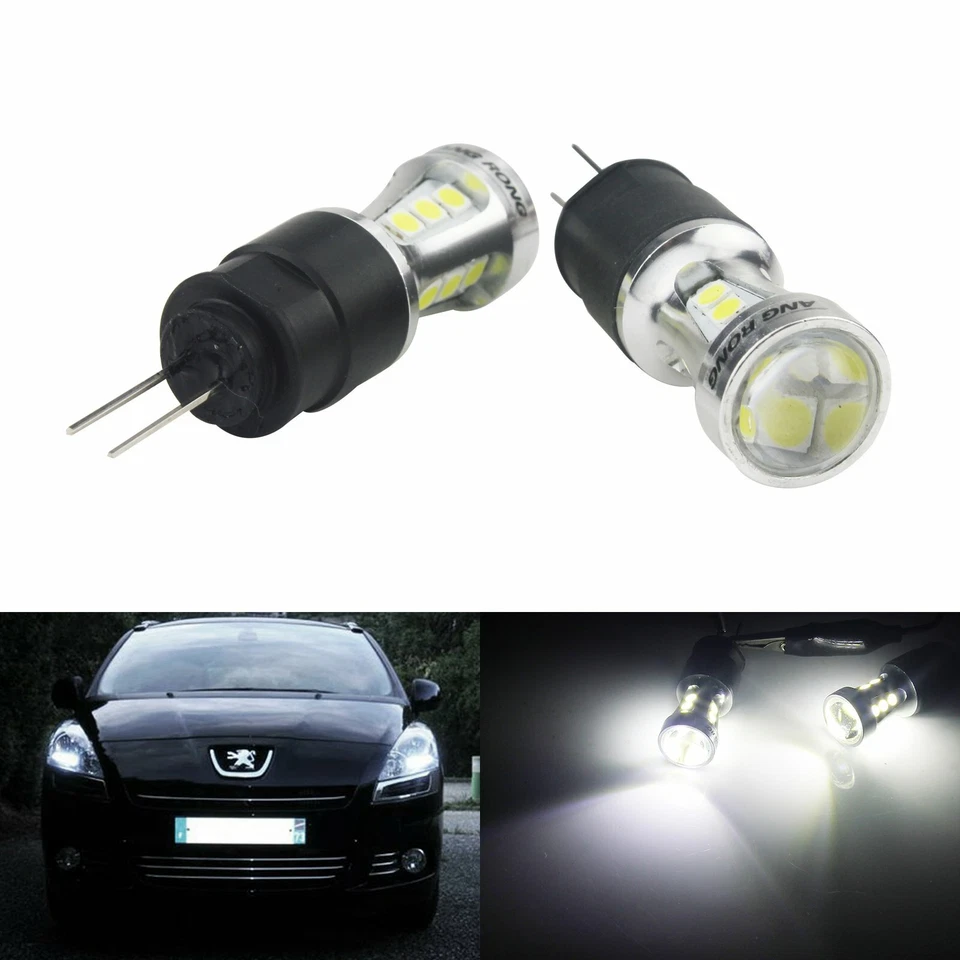 2 Ampoules LED HP24 Feux de jour diurne Roulage Blanc Peugeot 3008 5008 2009-up - Photo 1/4