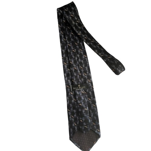 Vintage Bill Blass 100% Silk Tie Navy with Gold Bird - Bild 5 von 7