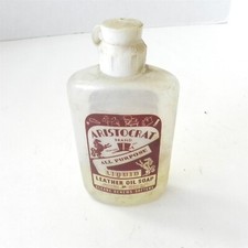 VINTAGE ARISTOCRAT BRAND ALL PURPOSE LIQUID LEATHER OIL SOAP 1/4 PINT -1/3 FULL